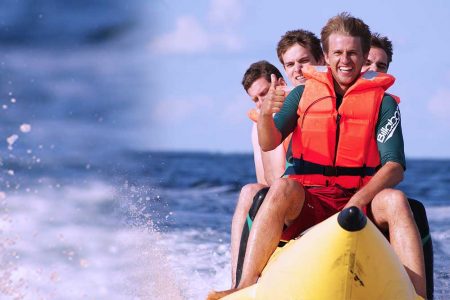 Wasserspaß auf Banane