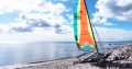 Boot am Strand mit Blick auf die Ostsee