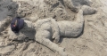 Strandnixe Sandskulptur