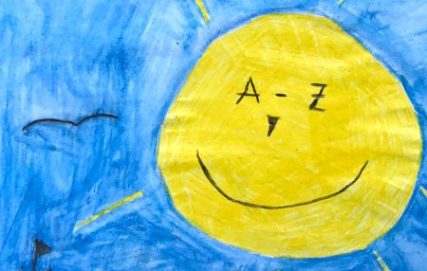 Gemalte Lachende Sonne