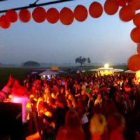 Blick von der Bühne bei der Pfingstparty
